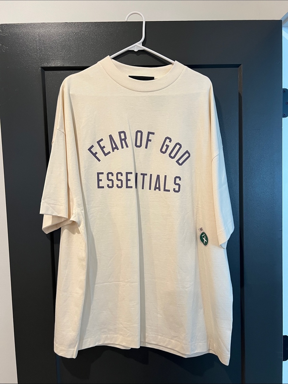 Essentials Cream Short Sleeve Logo Tee